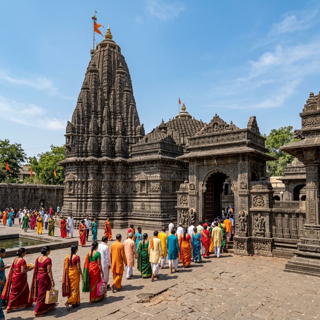 Trimbakeshwar Temple and Kushavarta Kund during Kumbh Mela